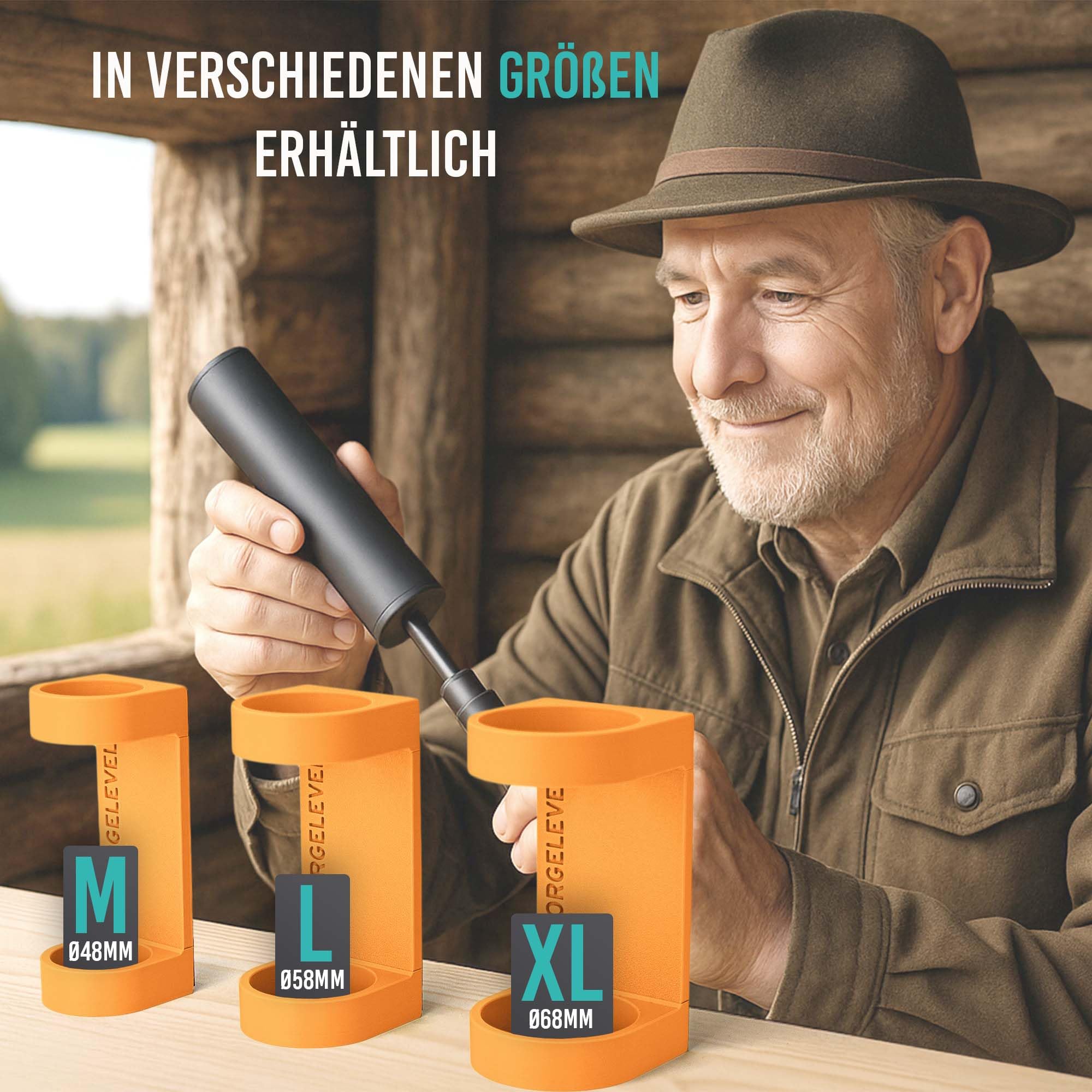 Mutus Schalldämpferhalter – magnetisch, Zellkautschuk-Rücken (bis 7 kg), belüftete vertikale Lagerung, passend mit Cover, Made in Germany, mehrere Größen & Farben