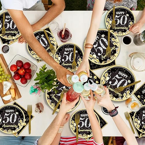 Miniatura 7 de 50 platos de 50 invitados, servilletas para fiestas, suministros para empleados, carrera, boda, fiesta, decoración, juegos de vajilla de papel