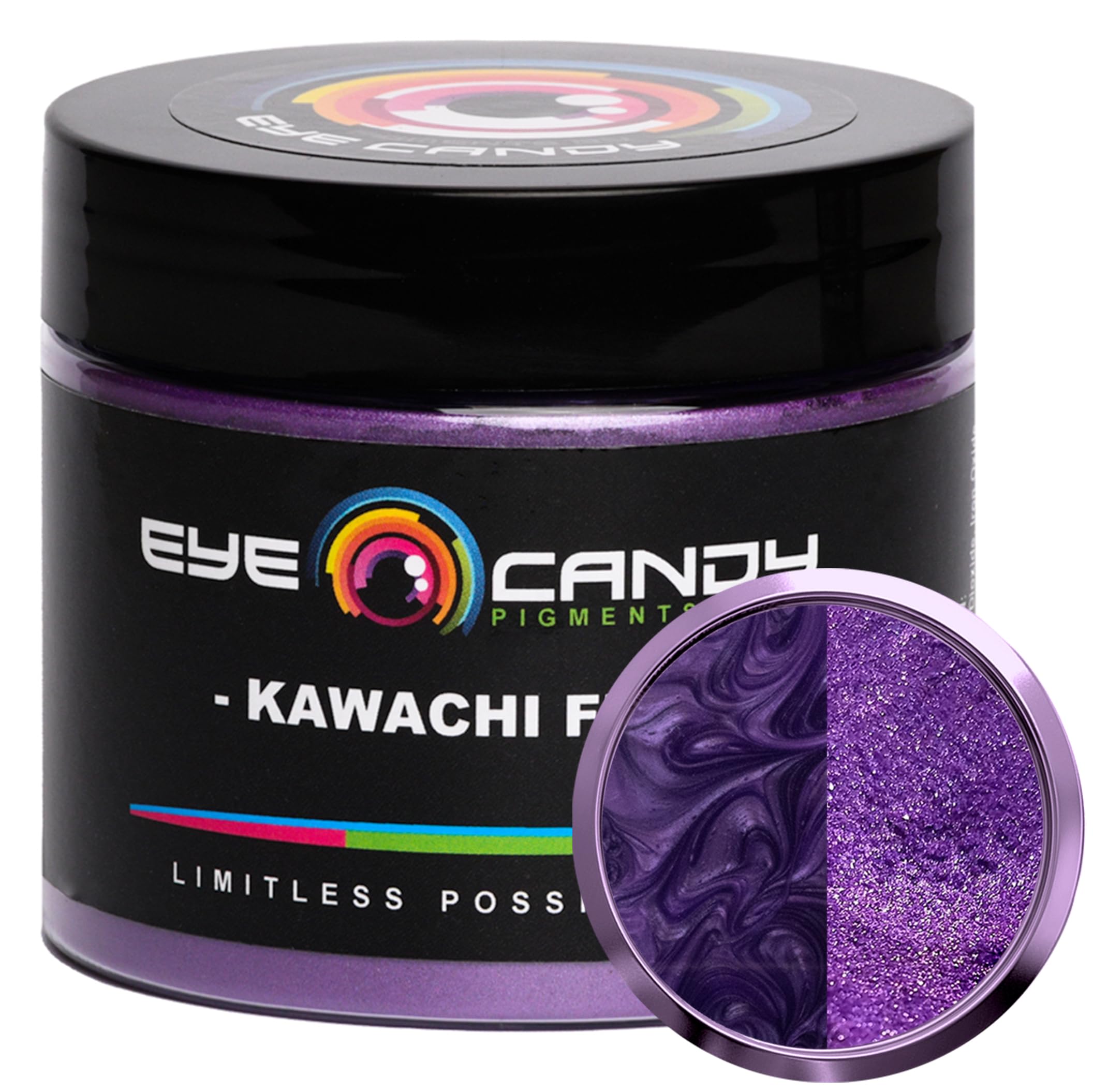 Eye Candy Pigments Premium Purple Mica Powder - Kawachi Fuji (50gr) - for Epoxy, Resin, Soap, Paint, Woodworking, Acrylic Pouring, Bath Bombs, Fishing Lures - DIY Arts and Crafts Additive