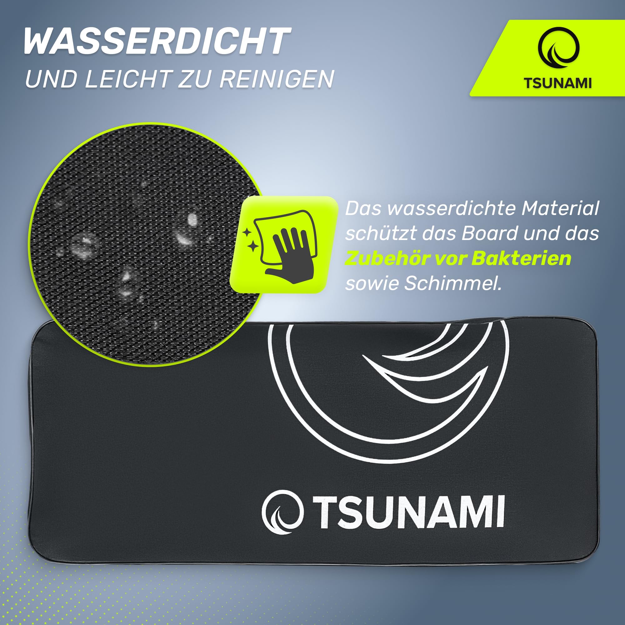 TSUNAMI Stand Up Paddling Board Rucksack, Große Kapazität Tragbare, SUP-Board Zubehör, Zwei Getränketaschen, Schnell trocknendes Material Nylon, Strumpfhalter mit Netz, 50x25x90 cm, Schwarz