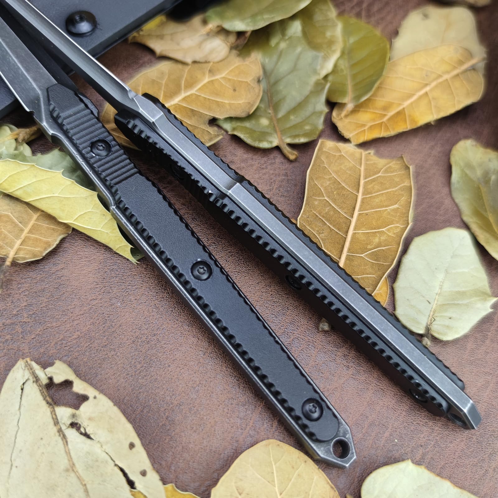 huaao Outdoor Messer Survival Jagdmesser, Full-Tang Feststehende Klingemit mit Kydex Scheide, 440C Stahl, Bushcraft Messer