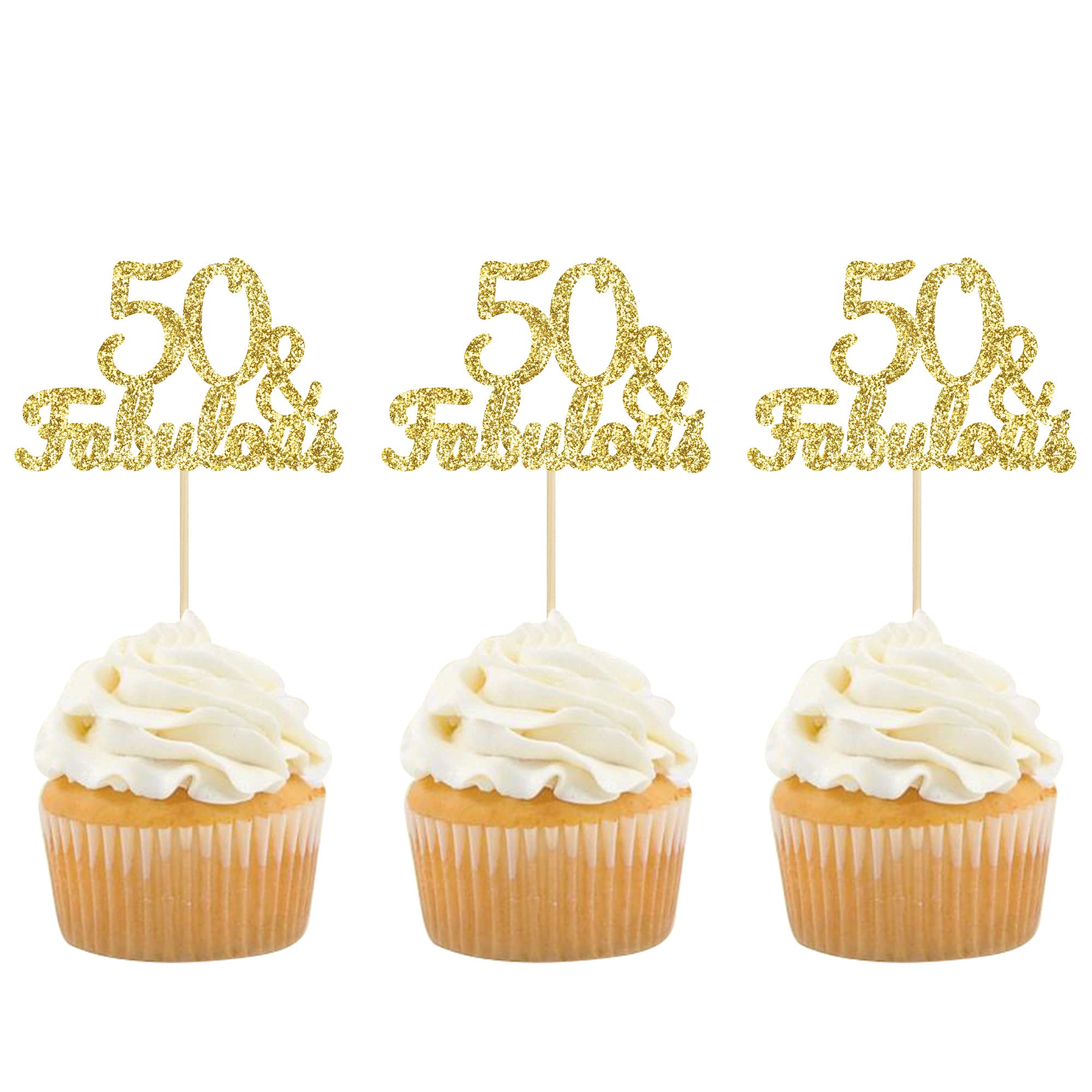 Gyufise Kuchendekoration Zum 50. Geburtstag – Wiederverwendbar & Fertig Montiert (13,7x22cm)