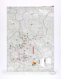 Historic 2002 Wall Map - Balkan battlegrounds - Bosnia: Cemerska, April-November 1994 18in x 24in