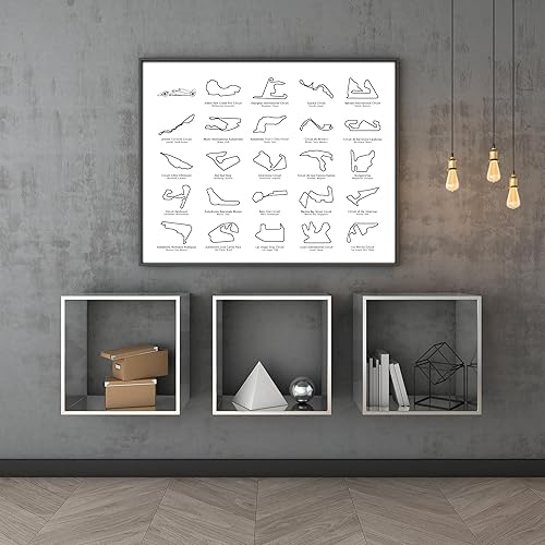 Miniatura 4 de F1 Race Track Poster intended for Formula 1 Racing Fans for 2023 Circuits Gift Print Wall Art Handmade Decor Landscape White, 8x10" Satin Print