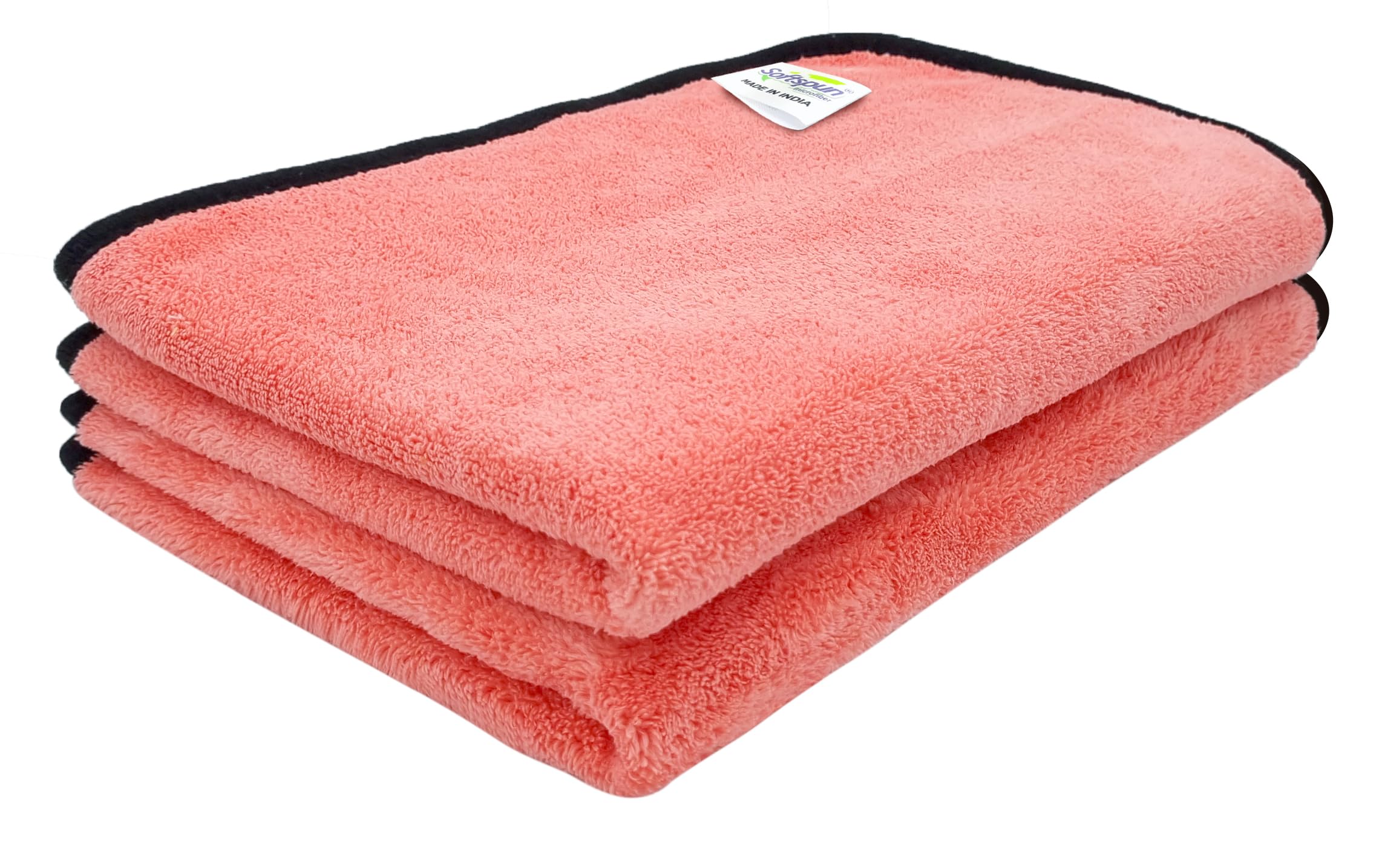 SOFTSPUN Microfiber Face & Hand Towel 2 Pc 40X60Cm Peach Colour! Ultra Absorbent Super Soft & Lightweight Quick Drying For Men & Women Daily Use Unisex., 1 TC