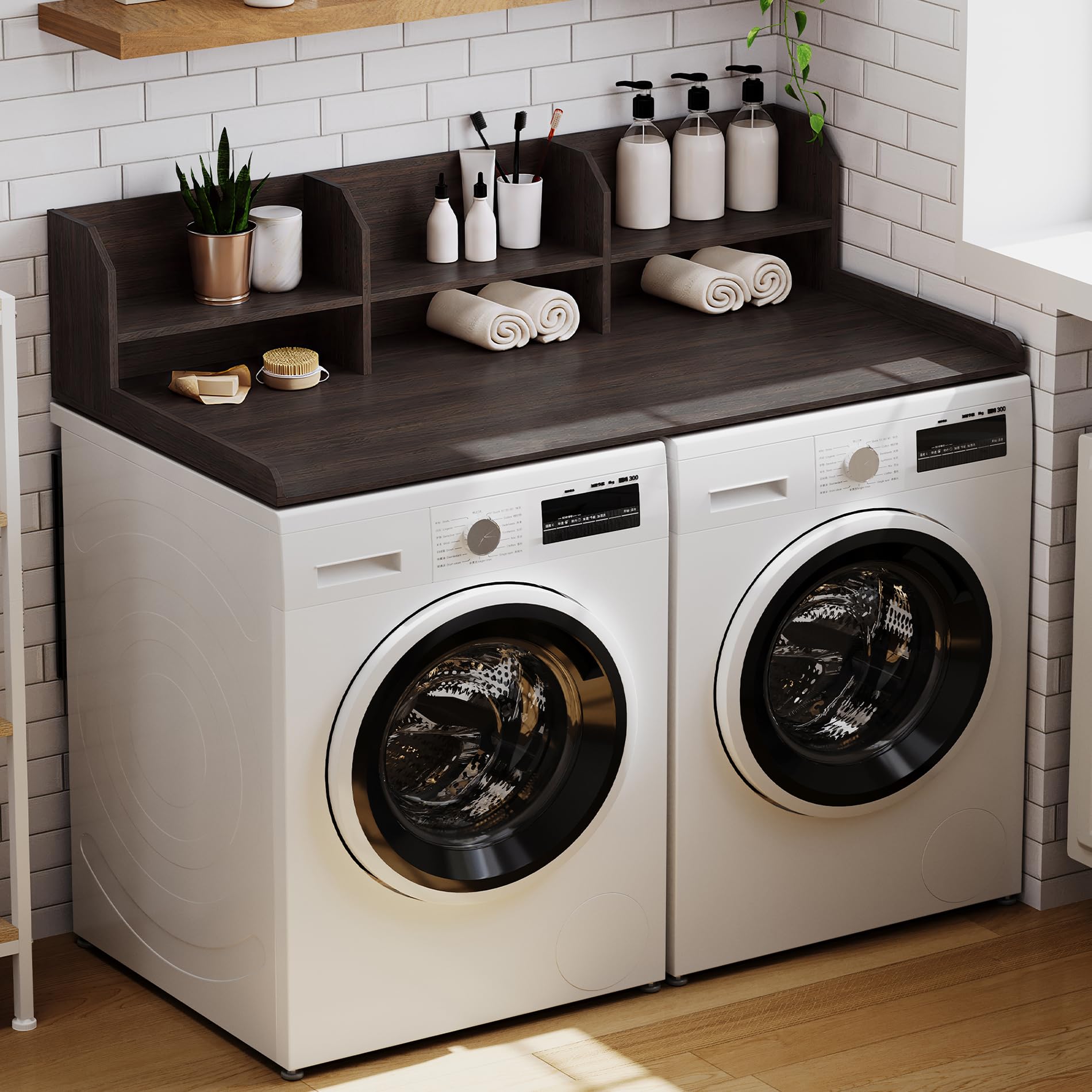ChooChoo Washer Dryer Countertop, Adjustable Shelf, 2-Tier