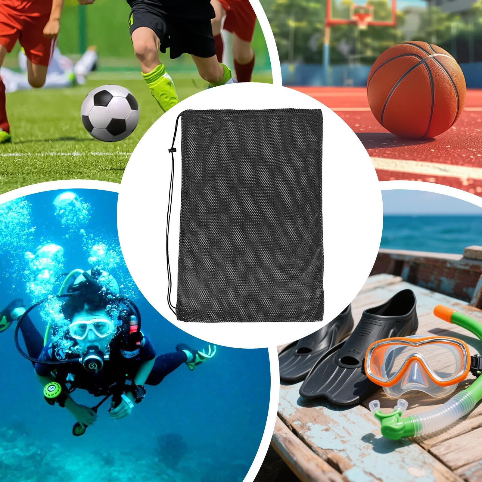 Borsa da snorkeling | Borsa da spiaggia con coulisse, organizer extra large per attrezzatura da snorkeling per accessori per immersioni subacquee Attrezzature per pinne