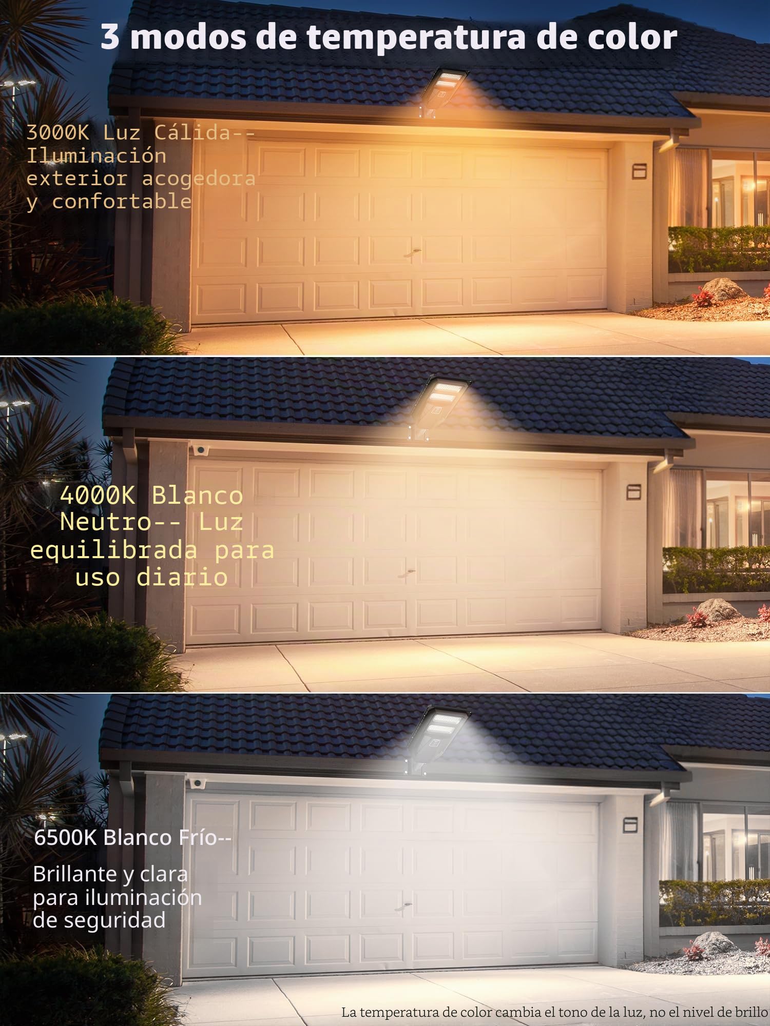 Ofuray Farolas Solares Exteriores, 3000K/4000K/6500K Potente Focos Led Exterior con Sensor de Movimiento, IP67 Impermeable Farola Solare, 10AH Luz de Seguridad para Jardín, Patio, Garaje, OLT-4Pack