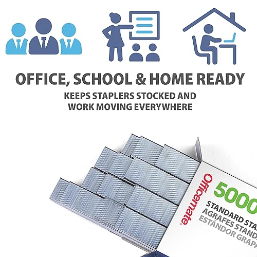 Miniatura 6 de Officemate Grapas estándar, 10 cajas de grapas de uso general (91950)