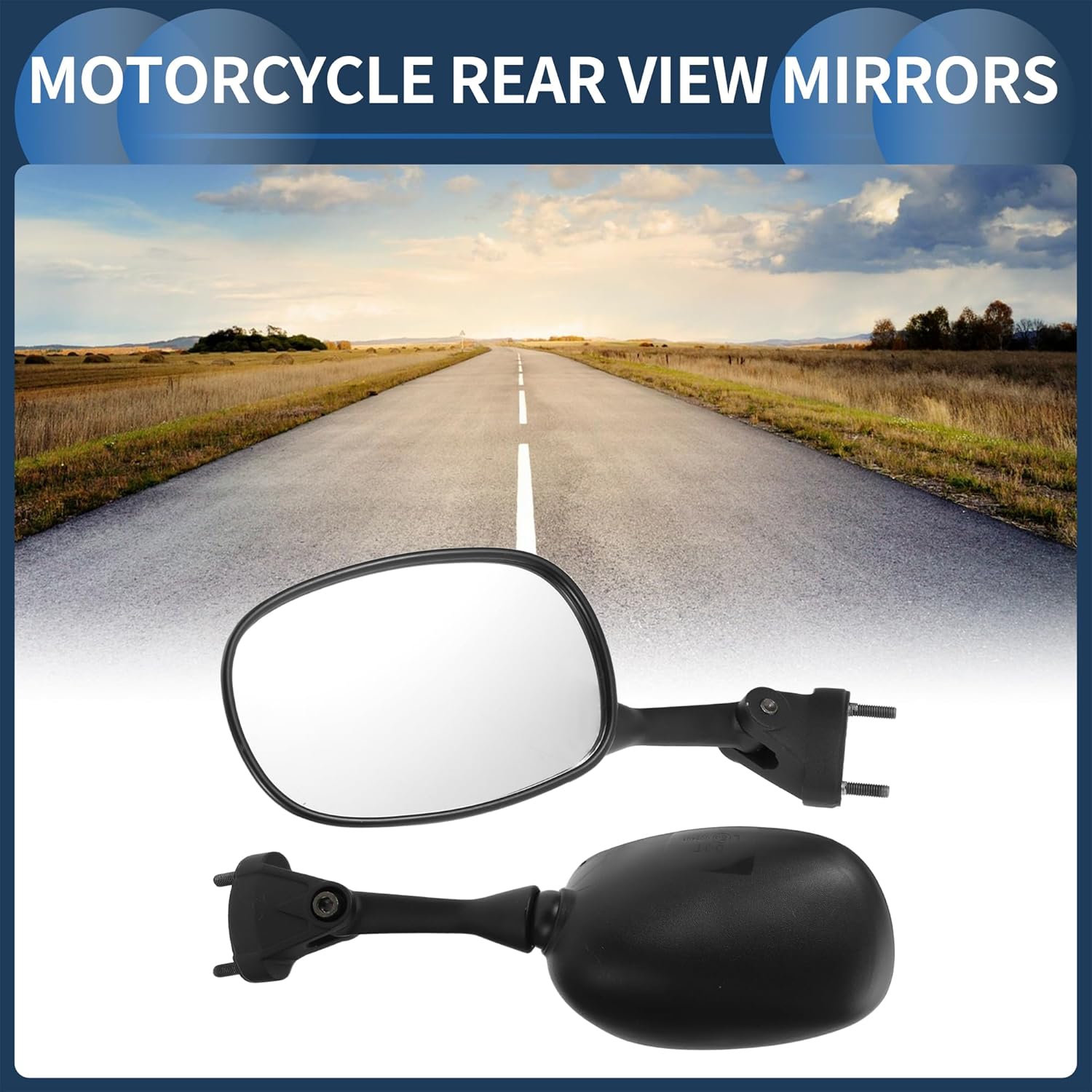 Motorcycle Rear View Mirrors Front Side Mirrors Mount for Kawasaki NINJA ZX 6R 2005-2008 Aluminum Plastic Black Adjustable