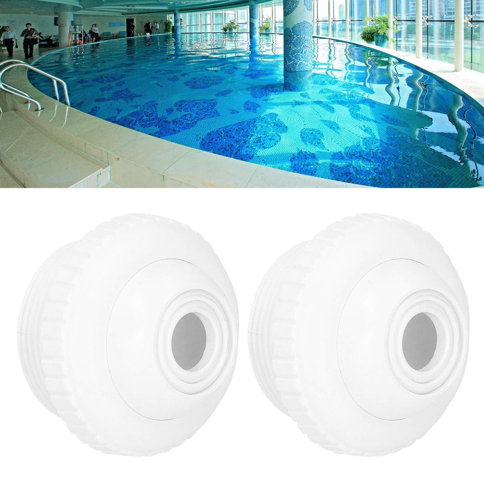 Pool Einlaufdüse, Hochwertige 1,5 Zoll Schwenkbare Einströmdüse mit Adjustierbarem Wasserstrahl, Kunststoff Düsen für Whirlpool, Hot Tub und Schwimmbad (4, Weiß)