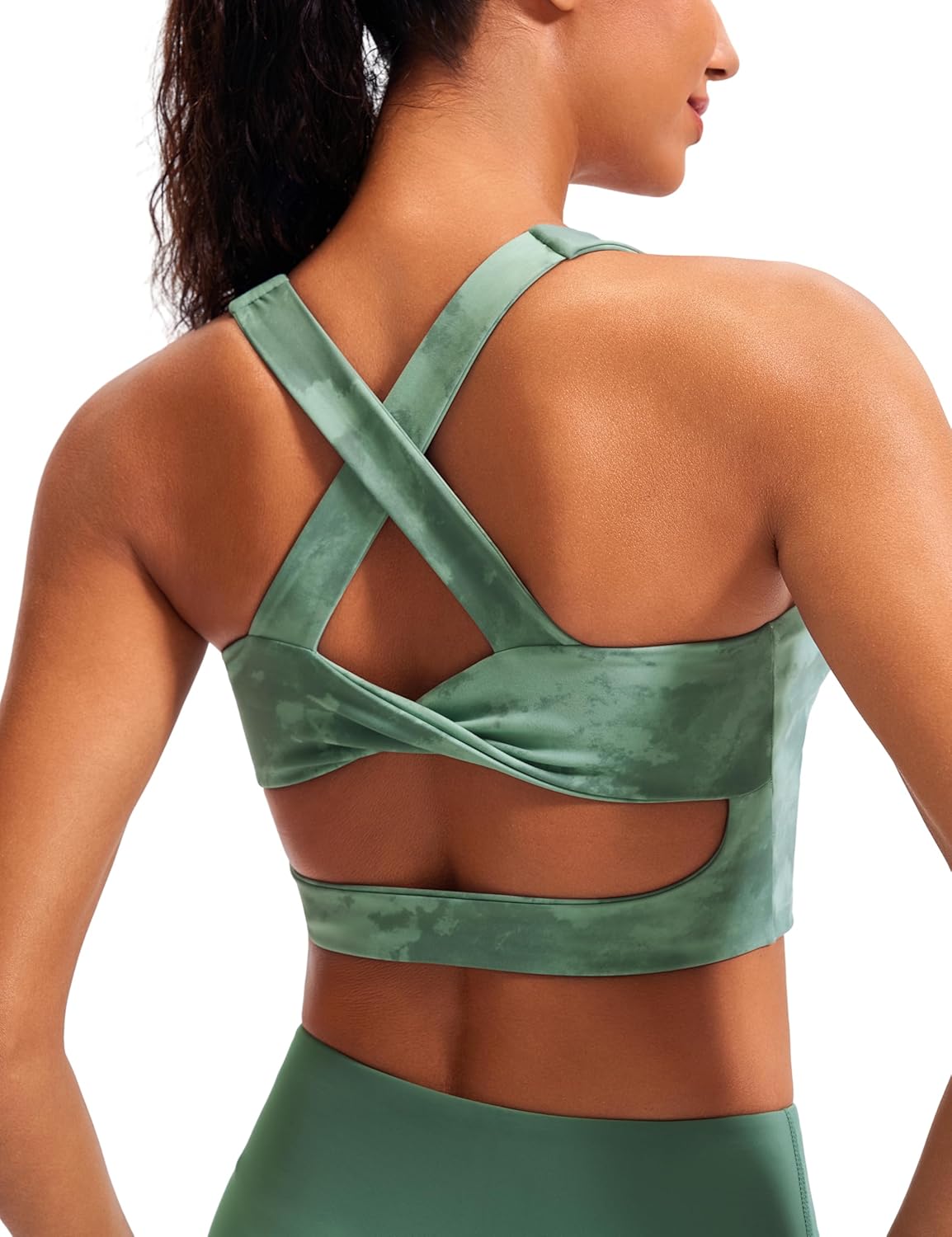 Sports Bras for Women Criss-Cross Back Padded Workout Tank Tops Medium Support Crop Tops for Women