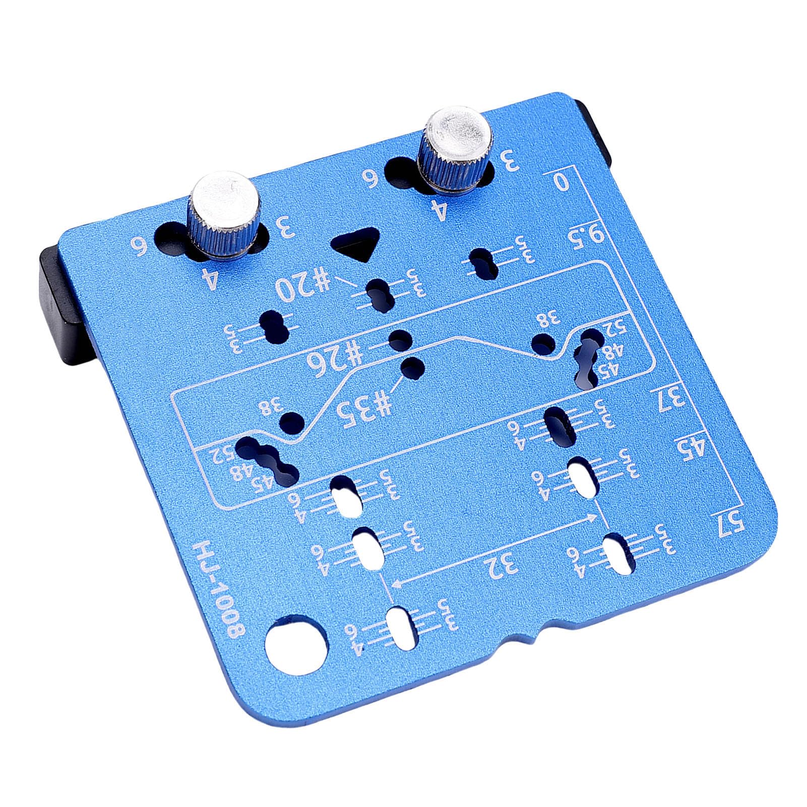 SIXRUN Cabinet Door Hinge Jig, Aluminum Alloy Hinge Marking Template with Precise Positioning for 26mm and 35mm Concealed, Ideal for Carpentry Projects