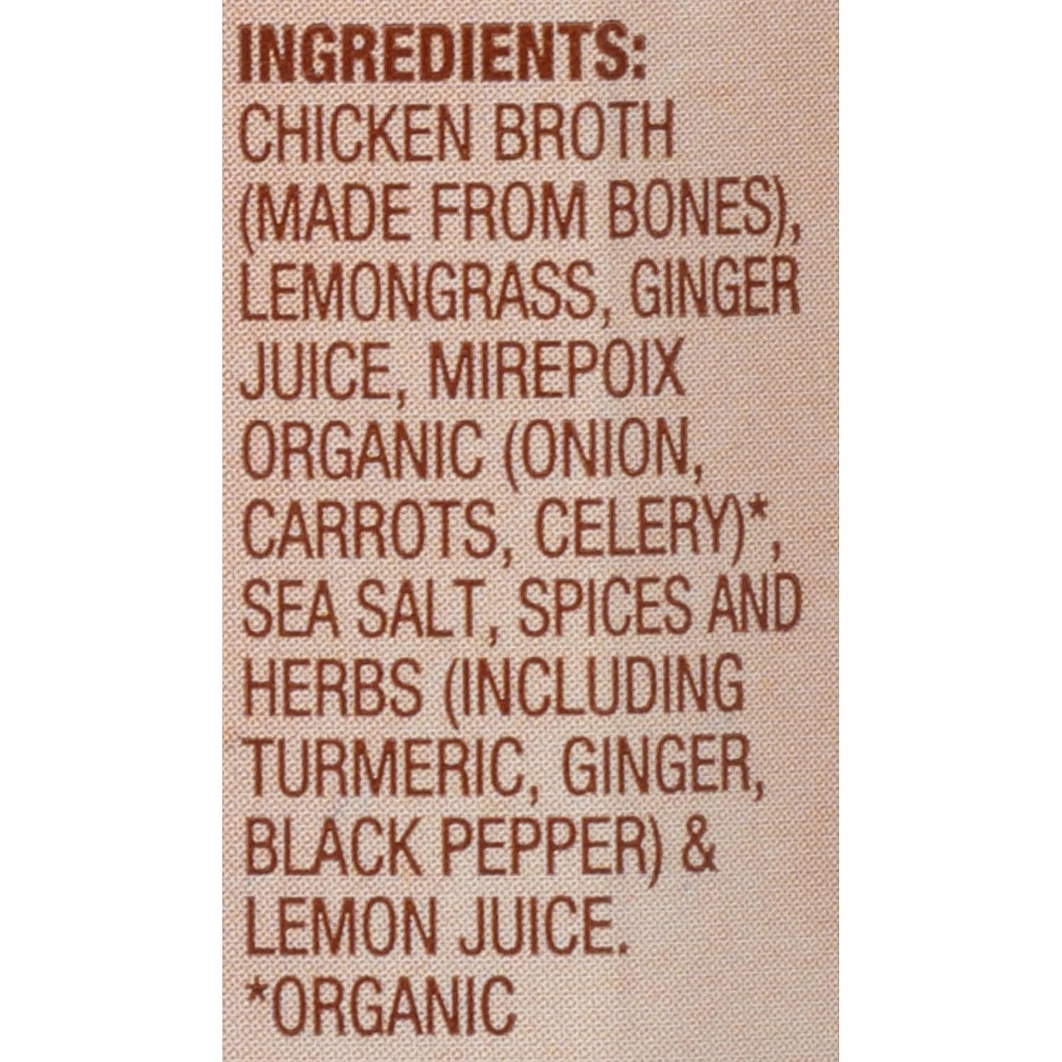 Kitchen Basics Turmeric & Ginger With Lemongrass Chicken Bone Broth (Keto Friendly), 8.25 fl oz