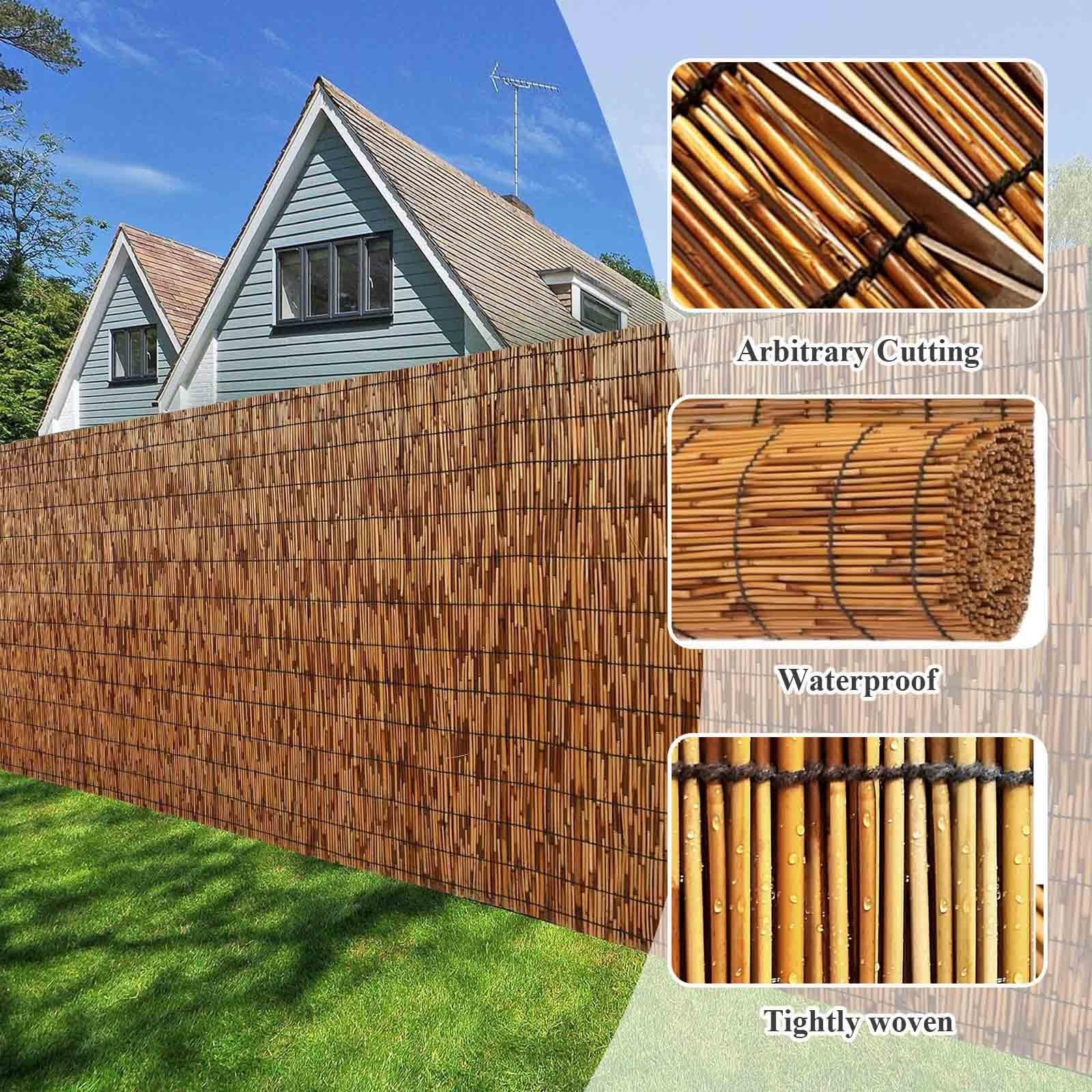 Canne Di Bambu per Esterno Canniccio 50cm 60cm 90cm 100cm 130cm 150cm 160cm Altezza,Recinzione Canne Naturali,Robusti & Impermeabili Pannello Protezione Privacy Facile Installare(Natural,160x500cm)