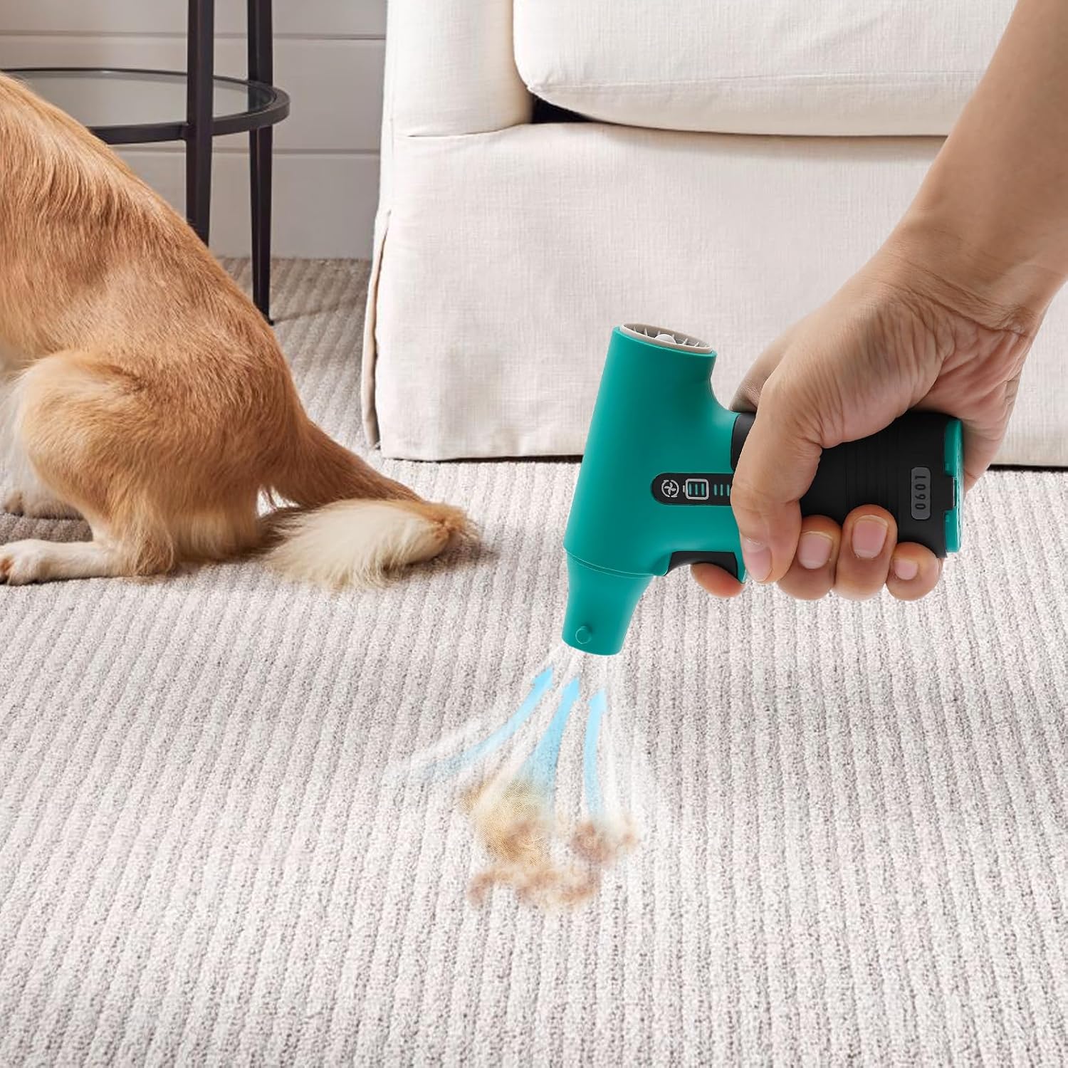 150W Portable Electric Air Duster, Infinitely Variable Speed, Blowing and Vacuuming 2-in-1 Cordless Dust Cleaning Machine for Home Cleaning(Green)