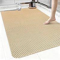 Vista 9 de Alfombrilla de ducha antideslizante: 35 x 24 pulgadas, extra grande para ducha interior, tapetes de ducha antideslizantes de PVC recortables, sin