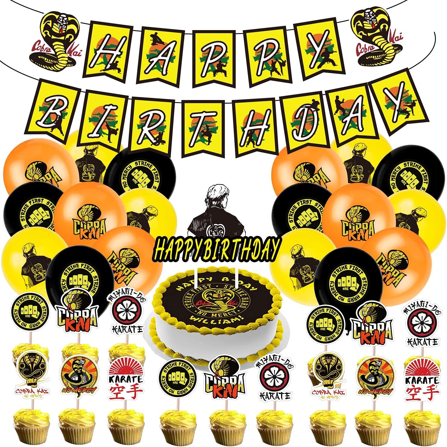 OULUN Birthday Party Supplies For Cobra Kai ,Cobra Theme Party Decoration