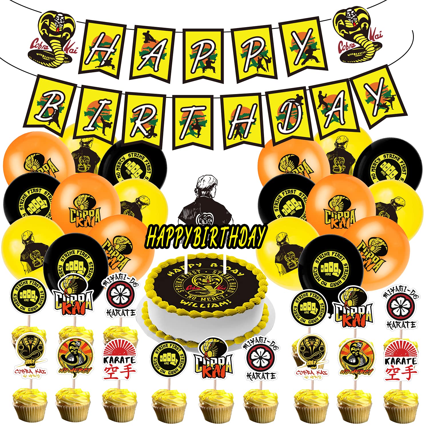 OULUN Birthday Party Supplies For Cobra Kai ,Cobra Theme Party Decoration