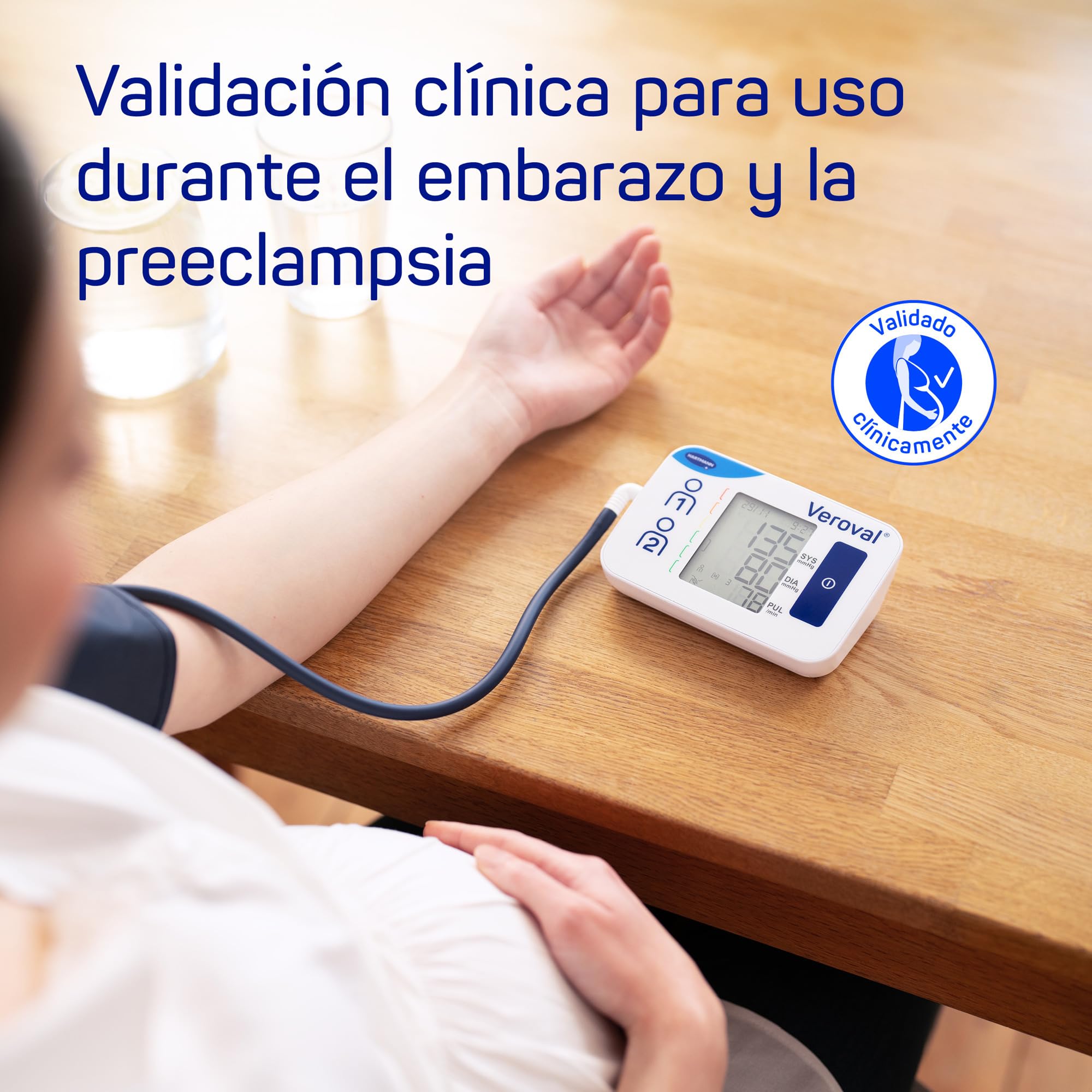 VEROVAL, Tensiómetro de Brazo Digital Compact, Tensión Arterial, Medir la Presión Arterial, Medición Rápida y Precisa, Ergonómico, 200 Lecturas, Talla Universal