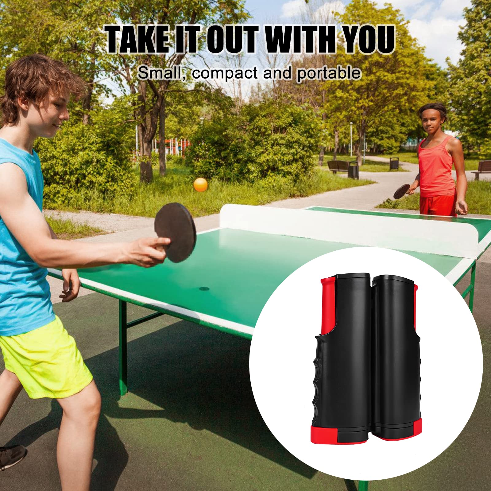 Hy-Pro Kit De Tennis De Table Portable - Filet Extensible, 4 Raquettes Et 8 Balles