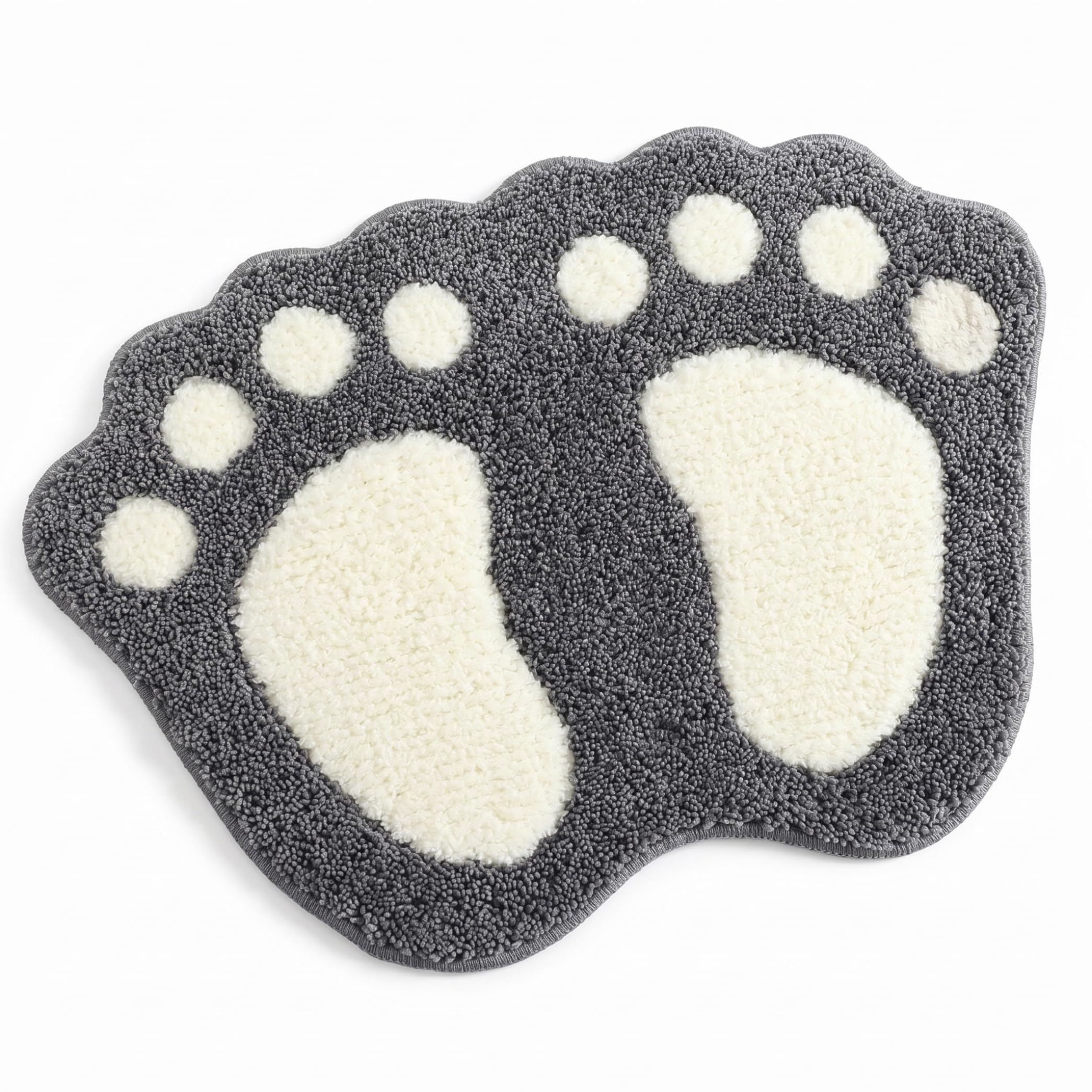 Monwssoe Carpets, Washable Bath Mat, Quick Absorbent Bath Rug Cool Foot-Shaped Shower Rug for Bathroom, Kitchen, Entryway, 16x24 Inch