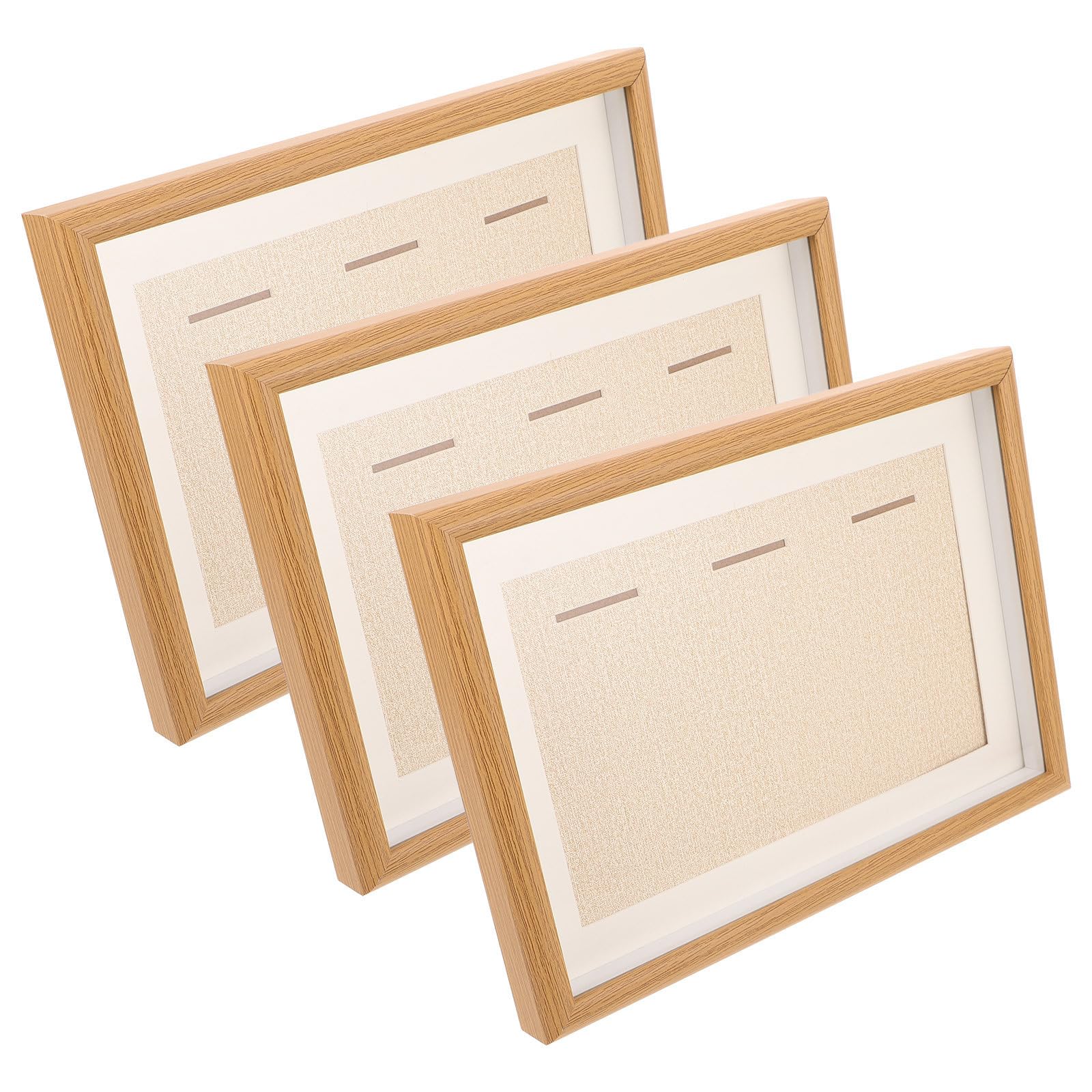COHEALI Kasten für Medaillen 3 Stück Acryl und Holz Beige Medaillenvitrine für Sportler Geeignet für Marathon und Auszeichnungen