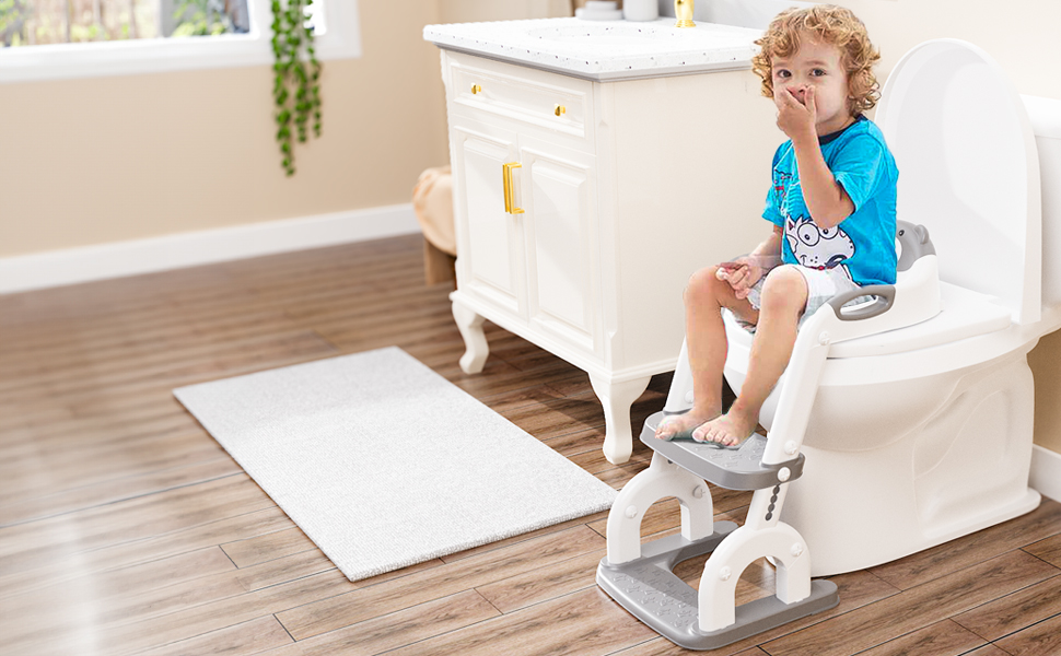 QIFAshma®Réducteur Toilette Enfant Avec Escalier,Siège De Toilette