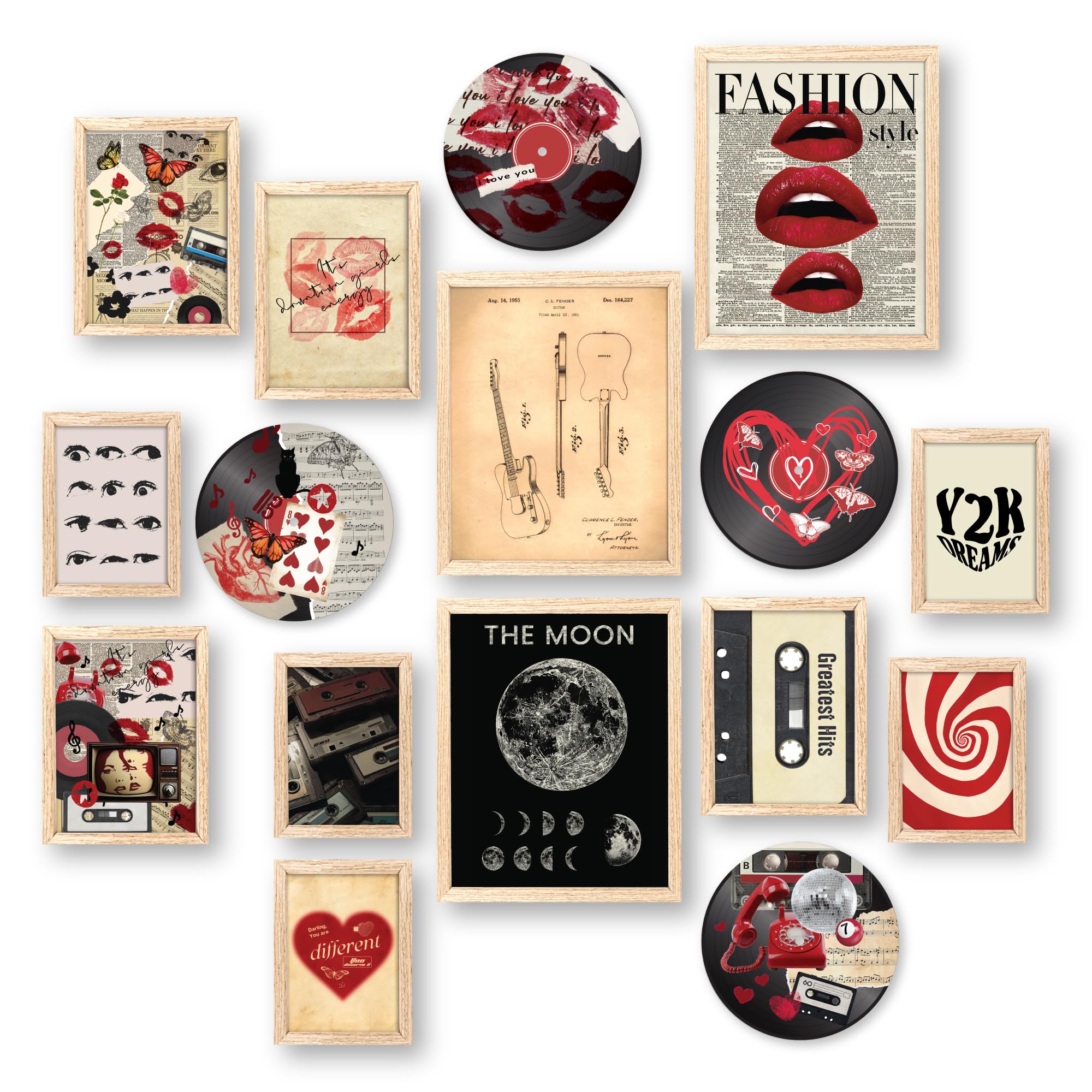 97 Decor Downtown Girl Room Decor Posters - Y2k Room Decor Aesthetic 2000s, Coquette Downtown Girl Art Prints, Retro Y2k Poster, Vintage Red Downtown