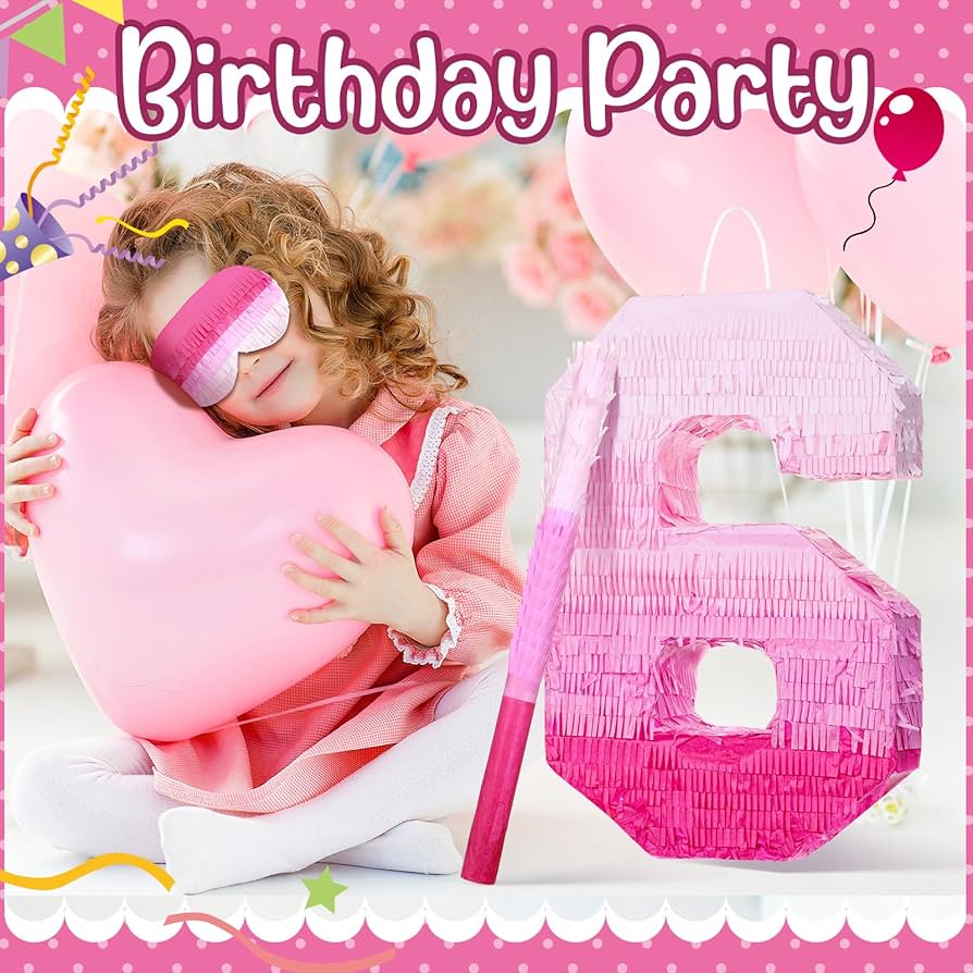 Amazon.com: Sratte Number Piñata Pink Piñata Birthday