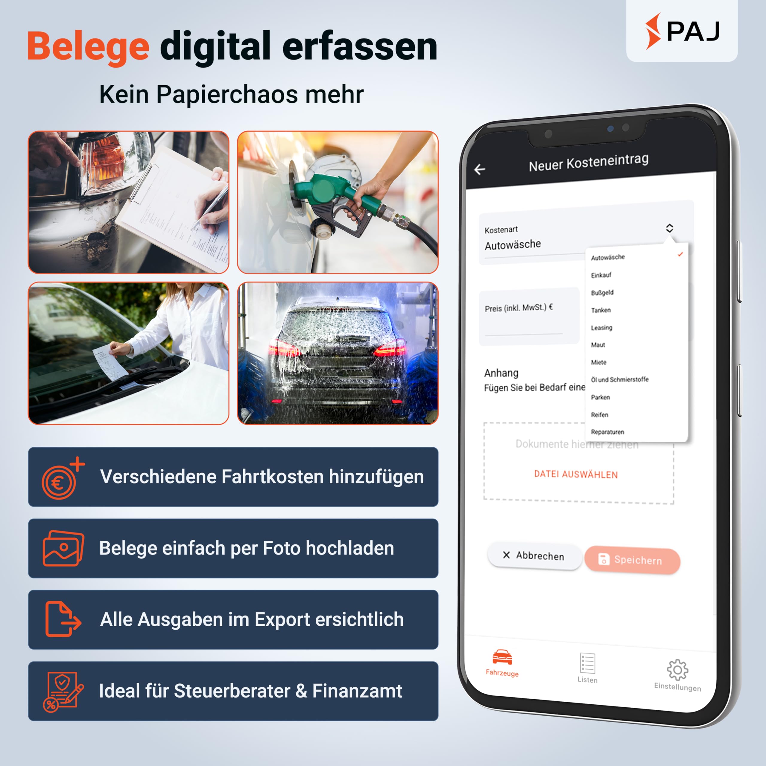 PAJ GPS elektronisches Fahrtenbuch, finanzamtkonform, lückenlos & manipulationssicher, OBD2 Stecker, automatische GPS Aufzeichnung, Global SIM Karte, Auto, LKW UVM