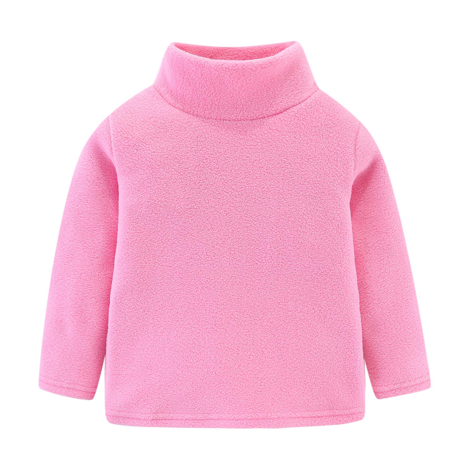 Mud Kingdom Kids Fleece Shirts High Collar Soft Tops Unisex