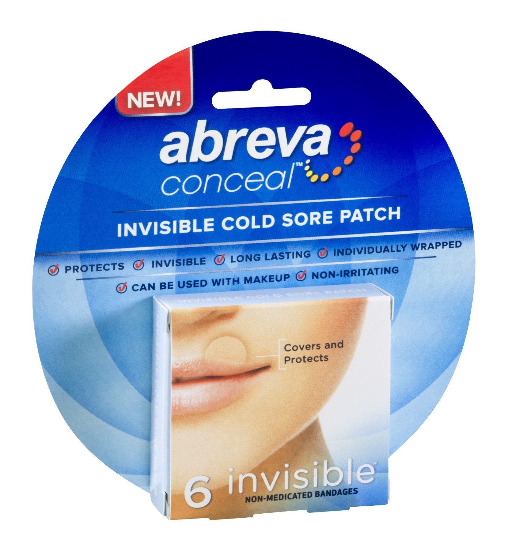 Abreva Conceal Invisible Cold Sore Patches, 6 Each (Pack of 6)