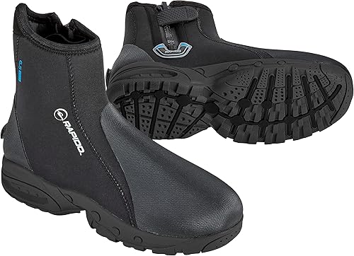 Phantom Aquatics Rapido Boutique Collection Propel - Botas de goma de neopreno con cremallera y suela dura de 0.236 in - Botines de buceo y pesca