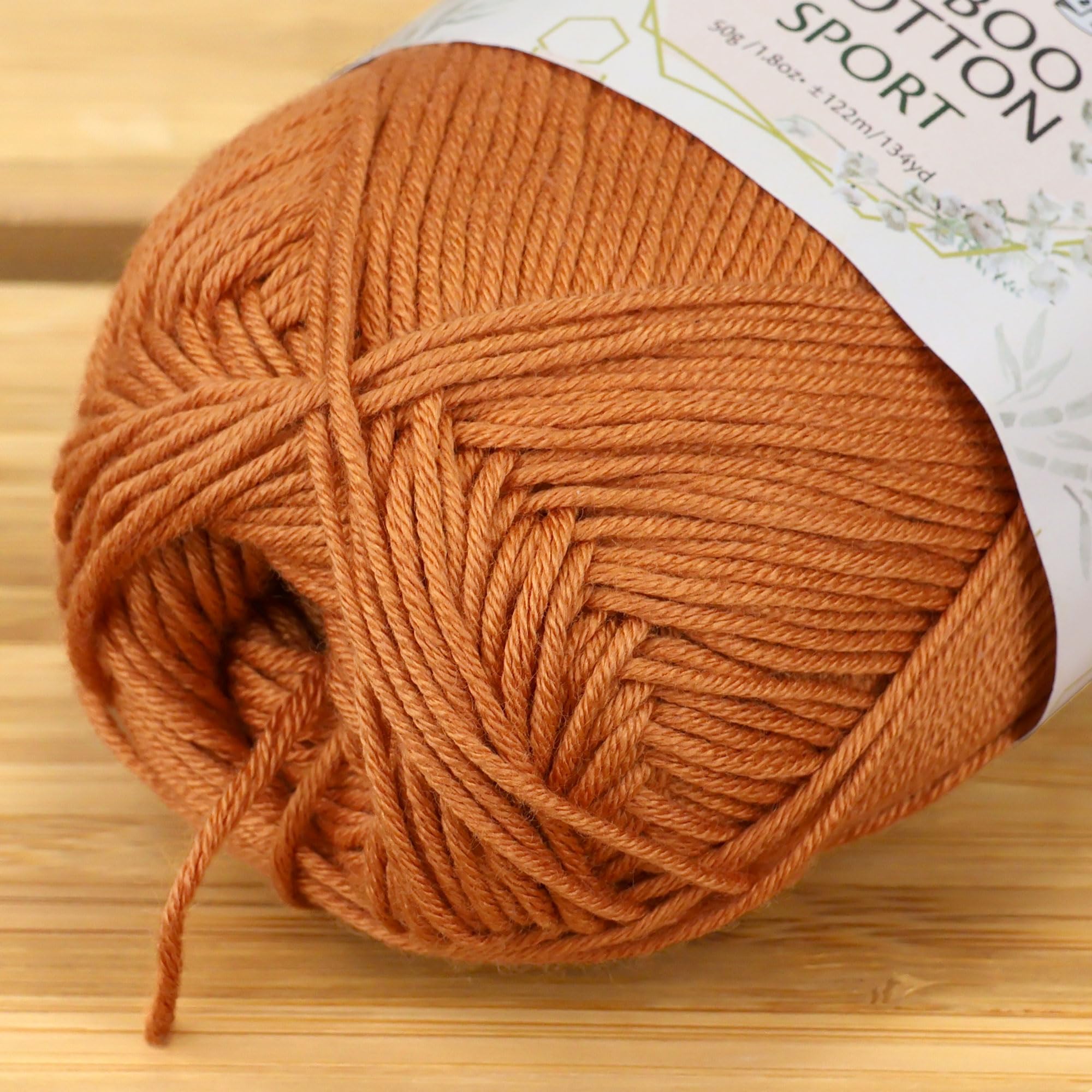 JubileeYarn Bamboo Cotton Sport Yarn - 50g/Skein - Sepia - 4 Skeins, 419 Sepia - Image 3