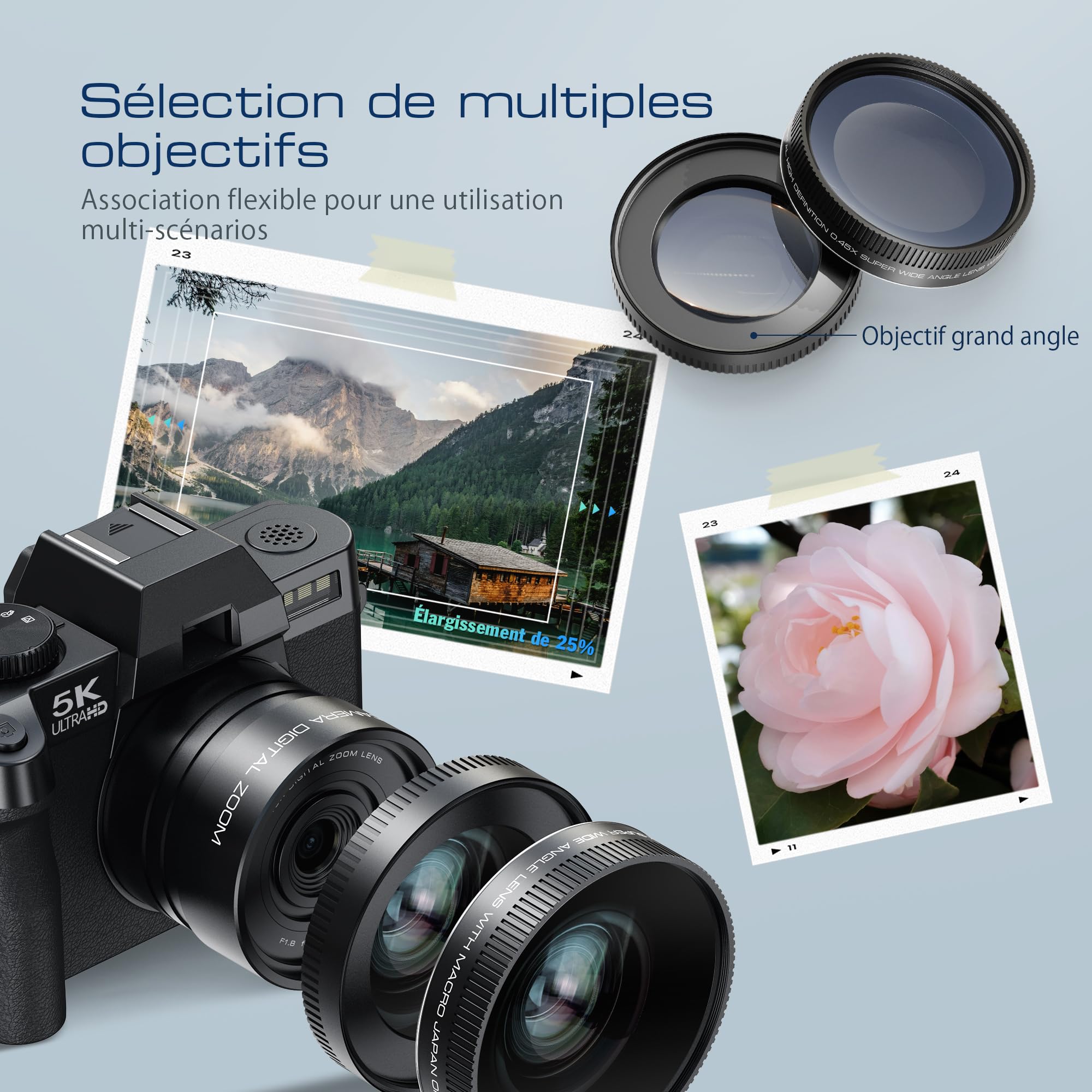 Appareil Photo numérique 5K 64MP caméra de WiFi vlogging