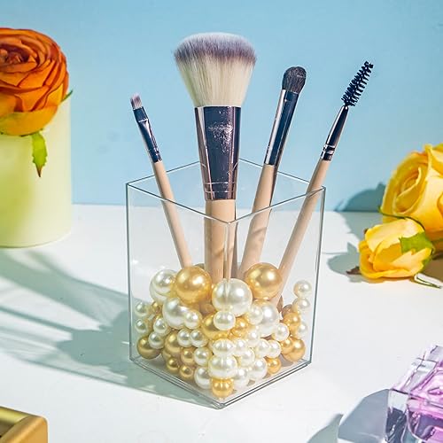 Miniatura 5 de 150 cuentas de perlas de imitación pulidas en crema y oro, sin agujero, para decoración de jarrón, perlas de plástico, dispersos de mesa, centro de