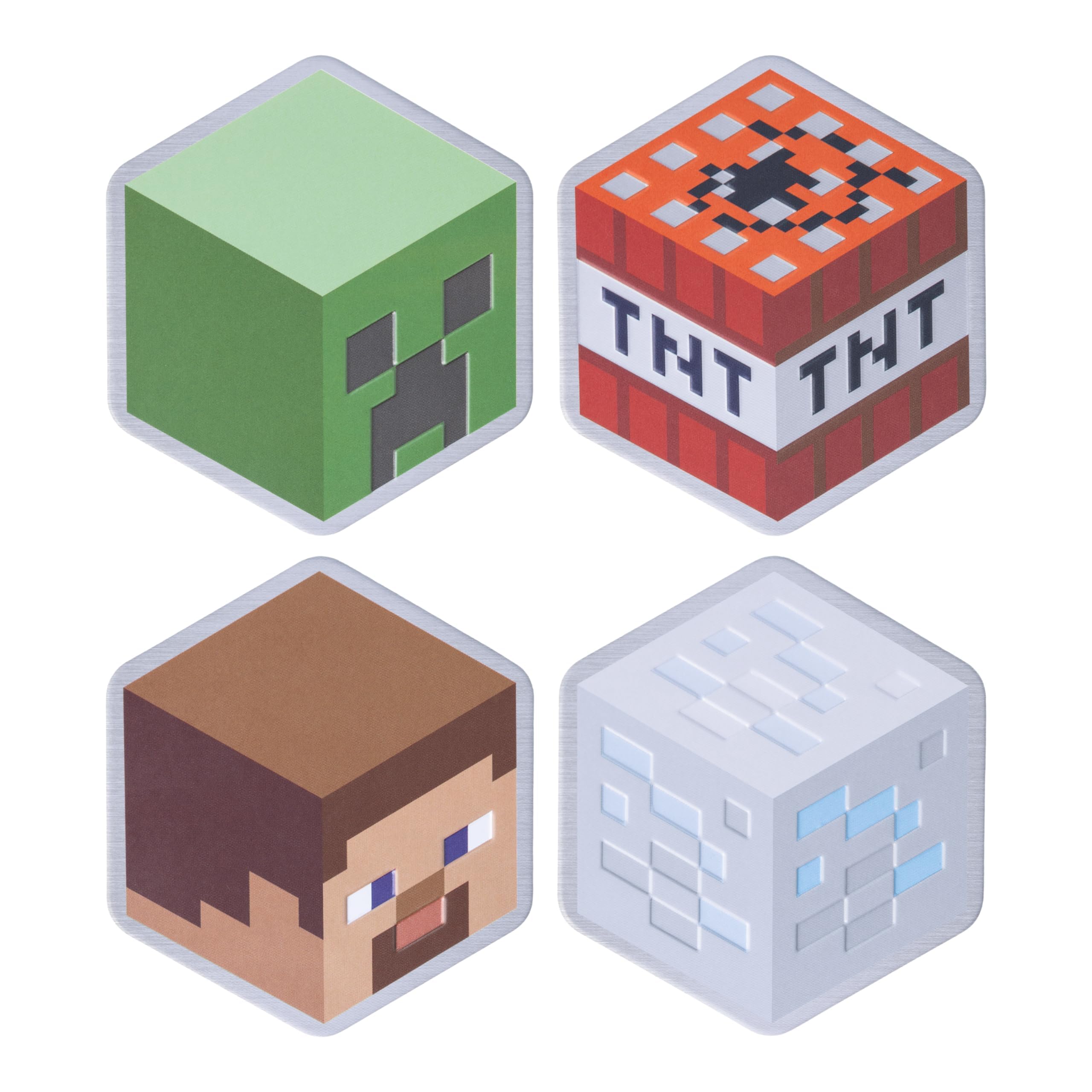 Paladone Multicolor Minecraft Metal Coasters - Officially Licensed Minecraft Product