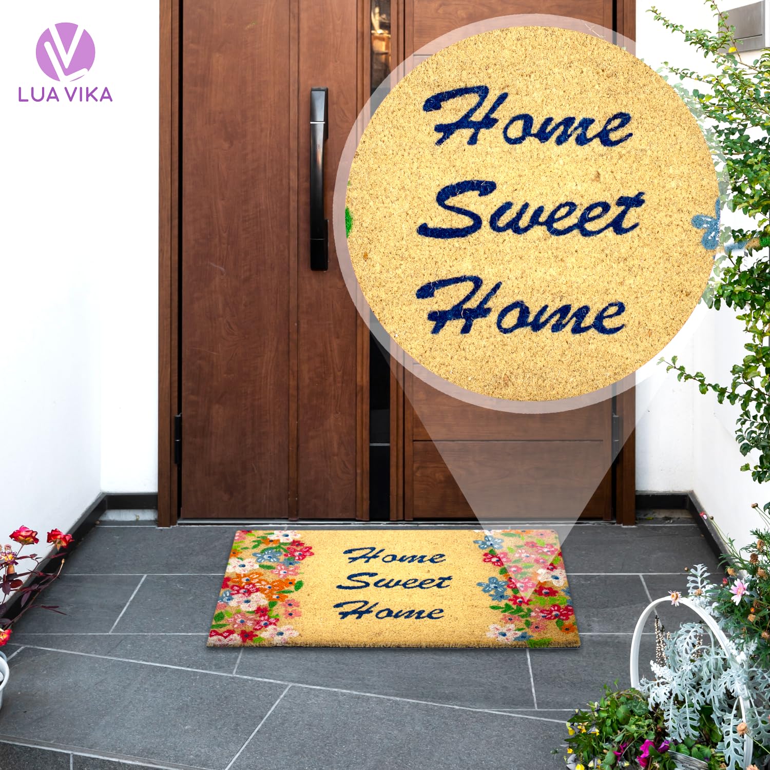 LUA VIKA Coir Doormat - Home sweet home - 40x70 cm - Outdoor Door mat - Front Door mat outside - Doormats outside - Image 3