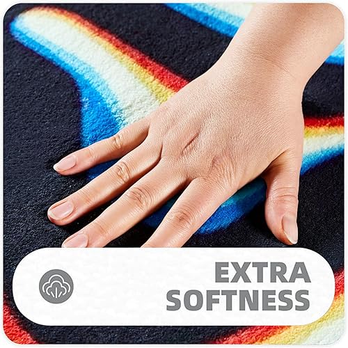 Miniatura 6 de Trippy - Alfombra abstracta de 3 x 5 pies, suave, fina, estética, con rayas onduladas, diseño de remolino, colorido, negro y blanco, alfombra