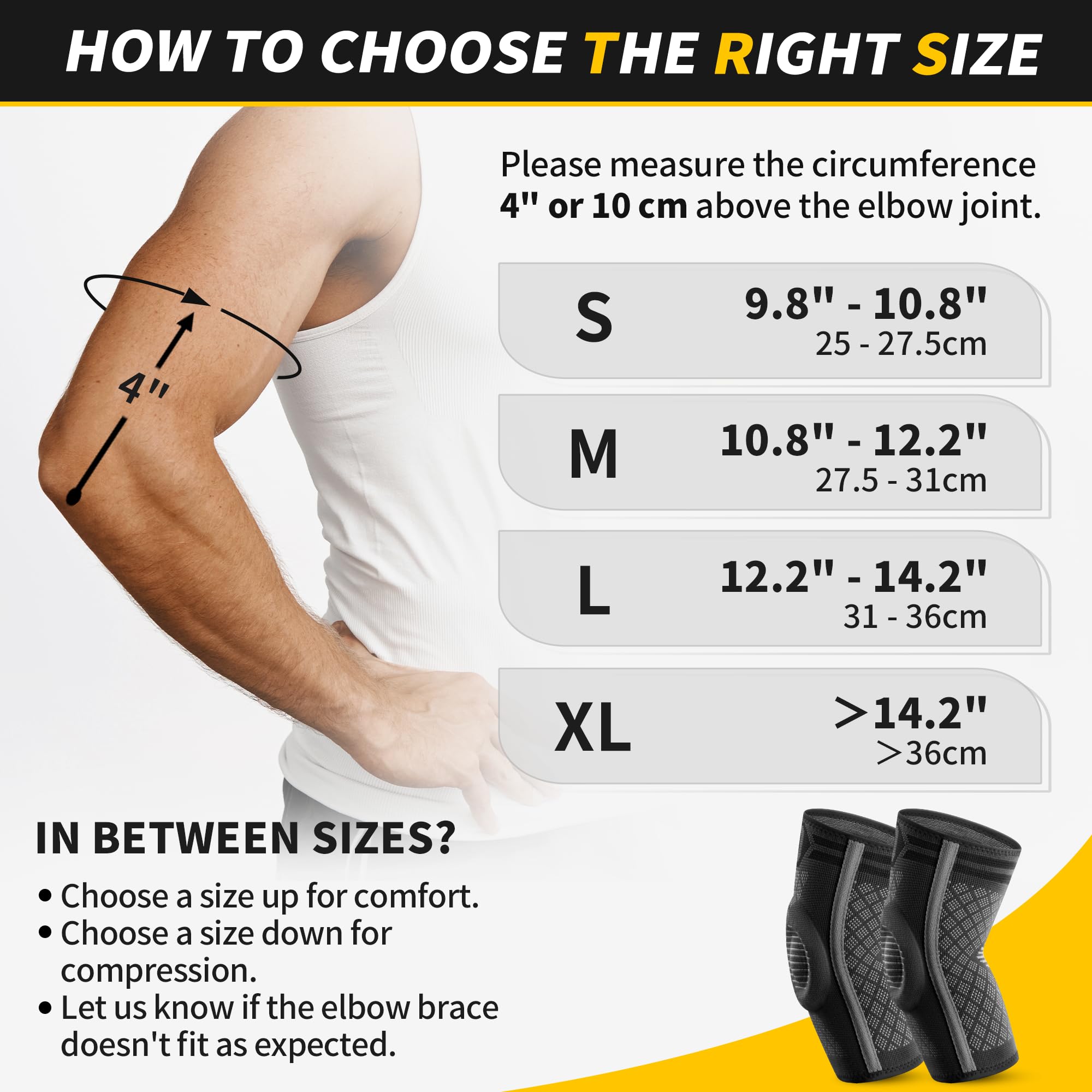 CAMBIVO 2x Ellenbogenbandage Herren Damen, Tennisarm Bandage mit Gelpolster und Seitenstabilisatoren, Bandage Ellenbogen für Schmerzlinderung bei Tennisarm, Golferarm, Sehnenentzündungen