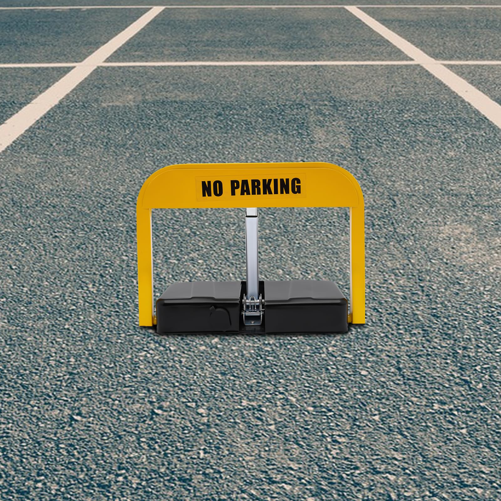 Bloqueo de aparcamiento para coche, cerradura de aparcamiento, mando a distancia automático, cerradura de aparcamiento, plegable, con 2 llaves (amarillo)