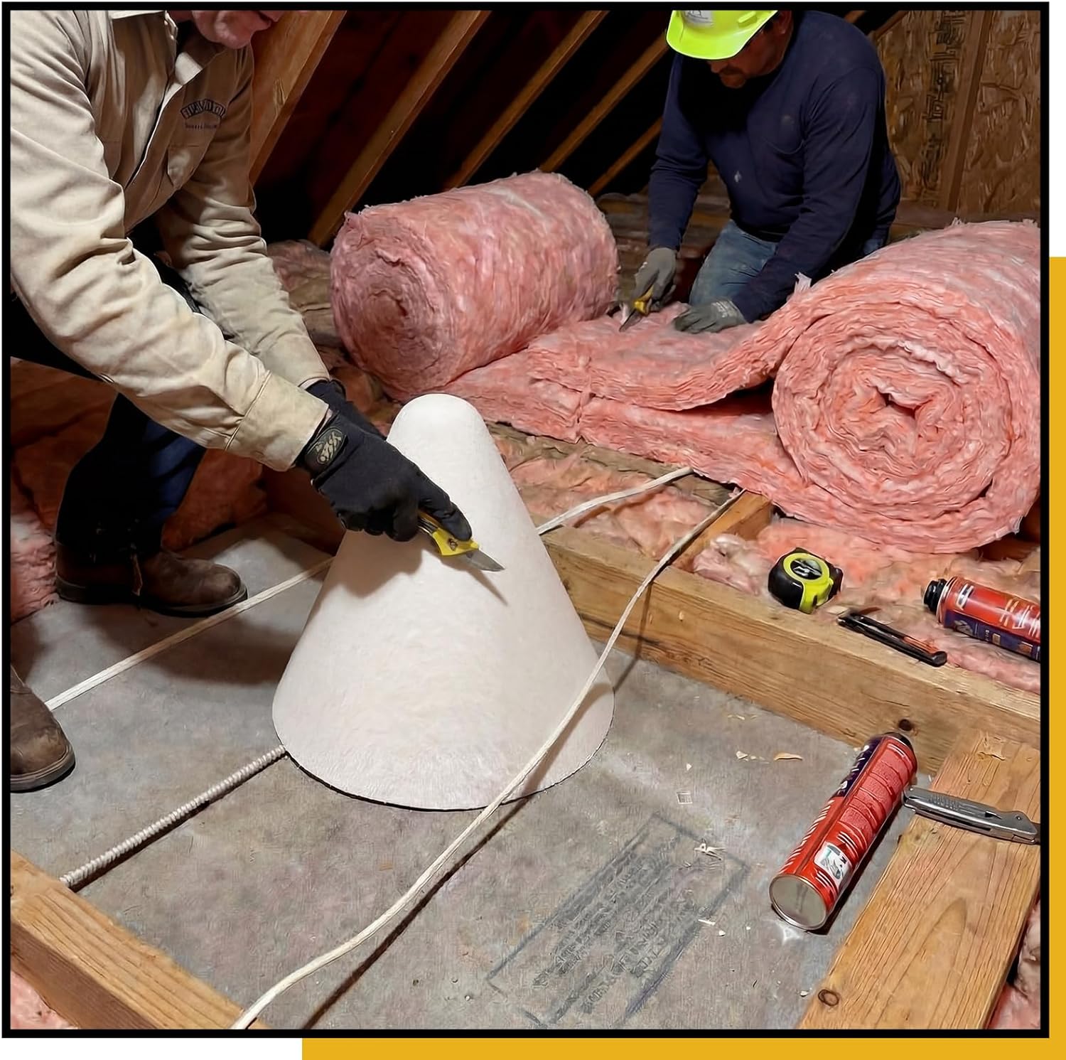 4 Pack Ceramic Fiber Recessed Light Insulation Cover, Fire Rated Conical Covers for Ceiling, Medium Size 8.7" Base x 9" H, Recessed Lighting Compatible