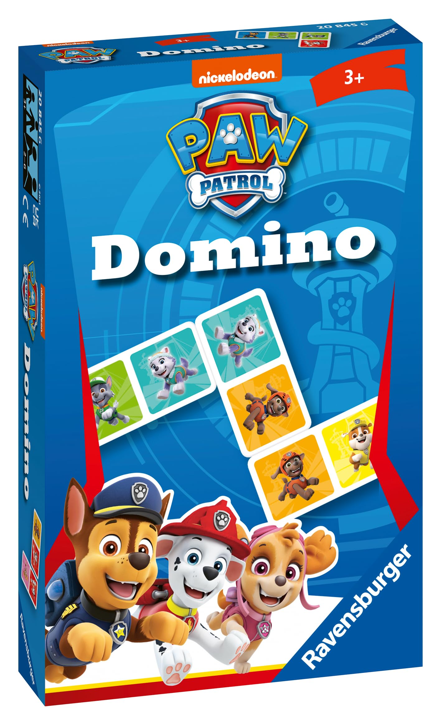 Ravensburger Mitbringspiel - 20845 - Paw Patrol Domino - Das bekannte Legespiel für Kinder ab 3 Jahren