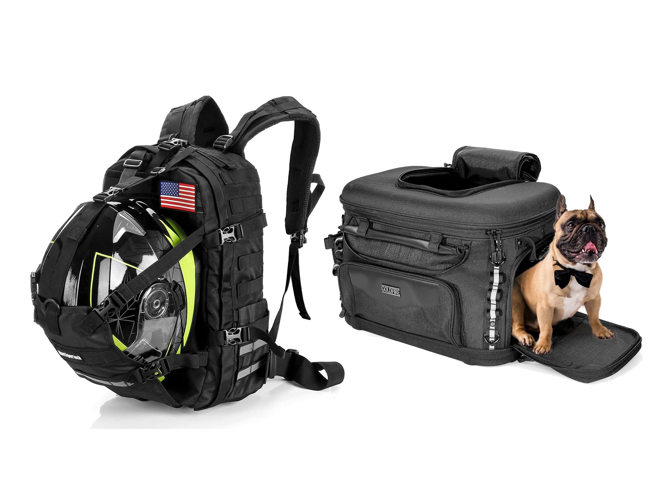 HutigertechLarge Capacity Backpack Helmet Backpack & Portable Pet Carrier for Motorcycle