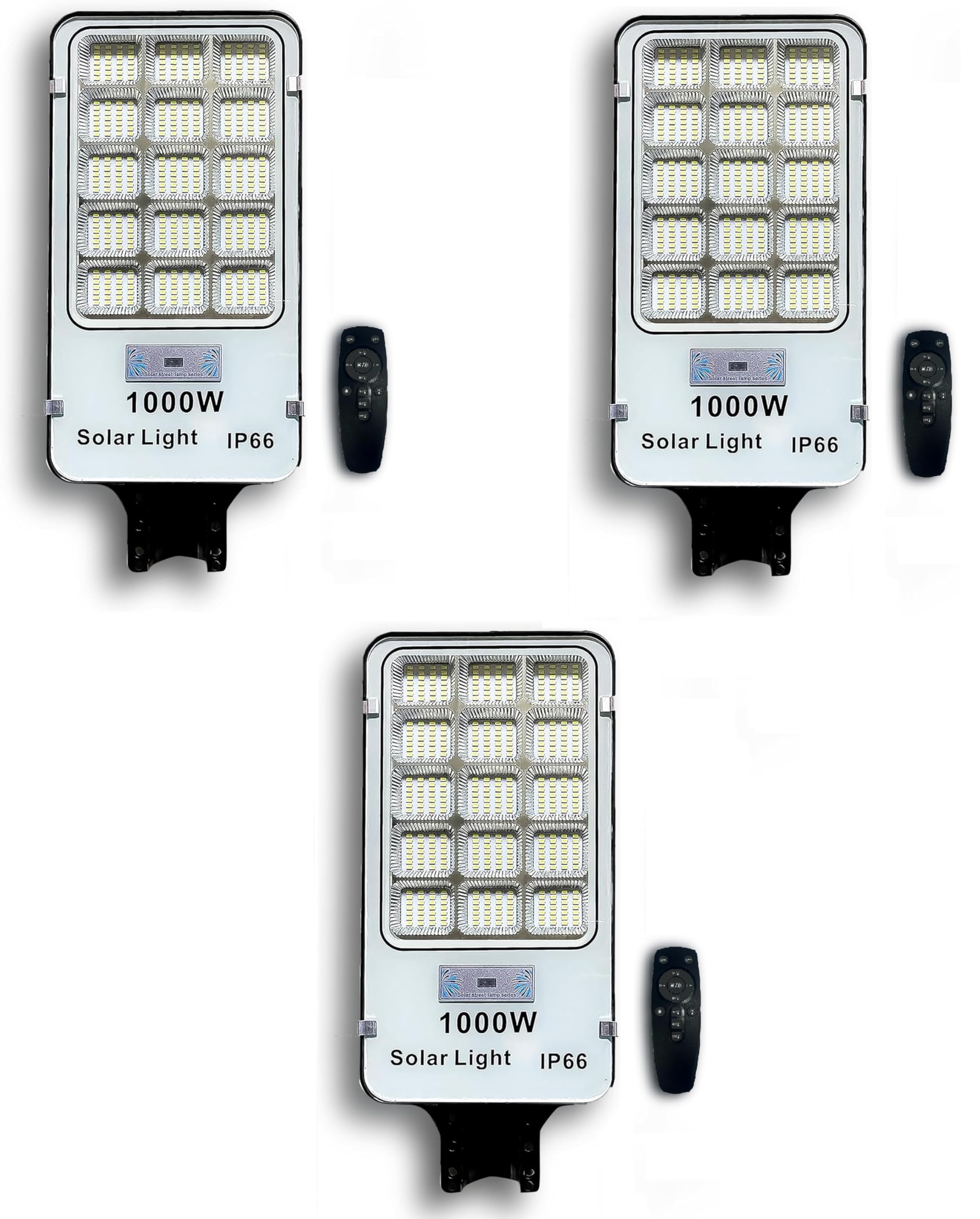3 sztuki lamp solarnych LED 1000 W z czujnikiem zmierzchu i ruchem z pilotem zdalnego sterowania, lampa solarna 420 diod LED, IP66, 6500k