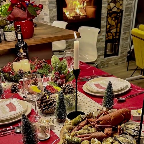 Miniatura 3 de Portavelas cónicos negros, portavelas con juego de accesorios de velas 3 en 1, soporte de vela de metal para centro de mesa, bodas, comedor,