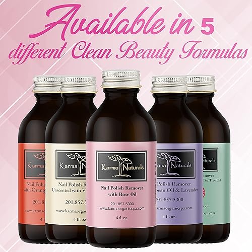 Miniatura 8 de Karma Organic Paquete de removedor de esmalte de uñas, removedor de esmalte de uñas de aceite de árbol de té de soja natural (4 onzas líquidas),