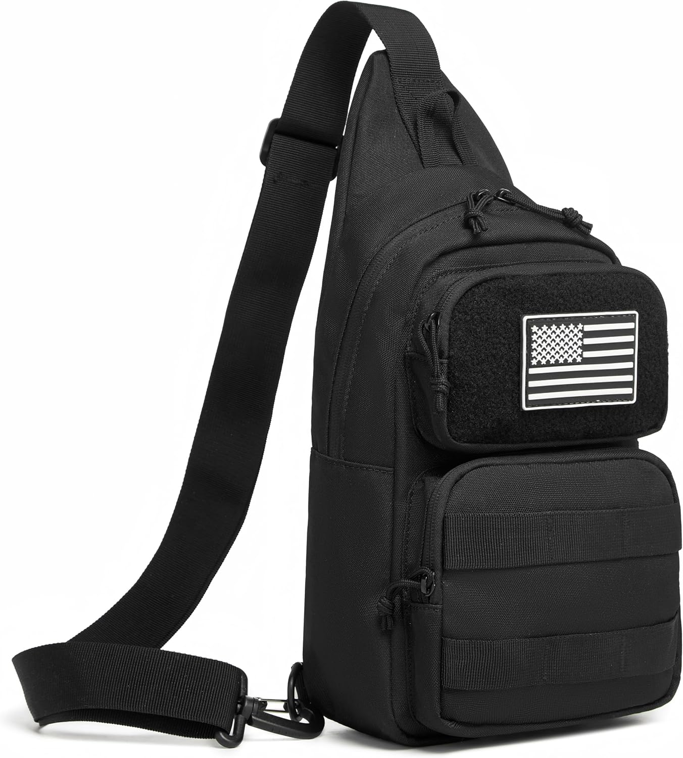 Wotony Tactical Sling Bag Shoulder Backpack - Military Sport Outdoor Pack Carry (Black