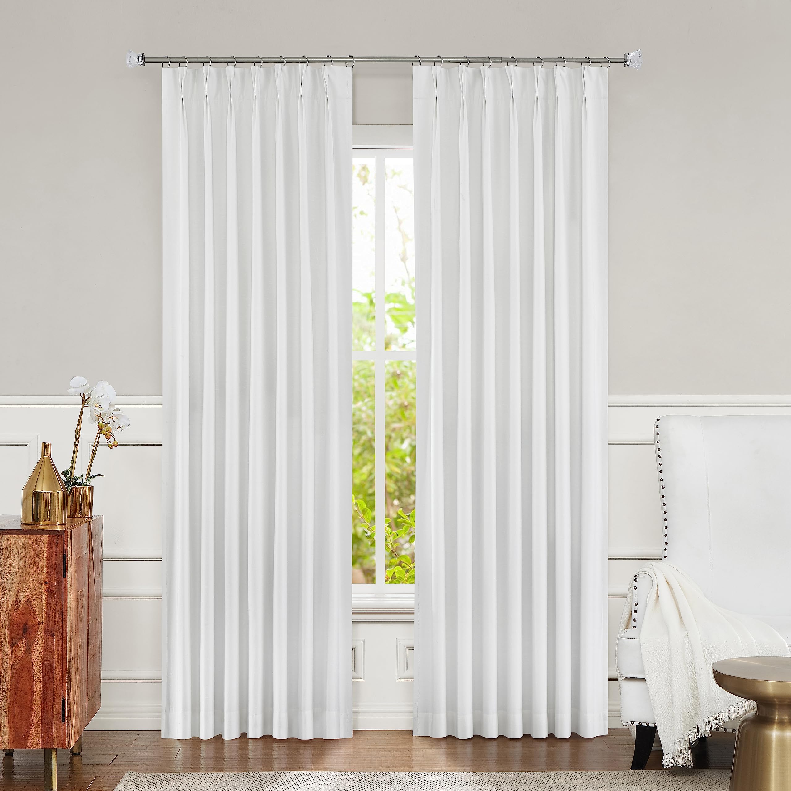 Rideau occultant de chambre pour un sommeil profond, soie plissée beige